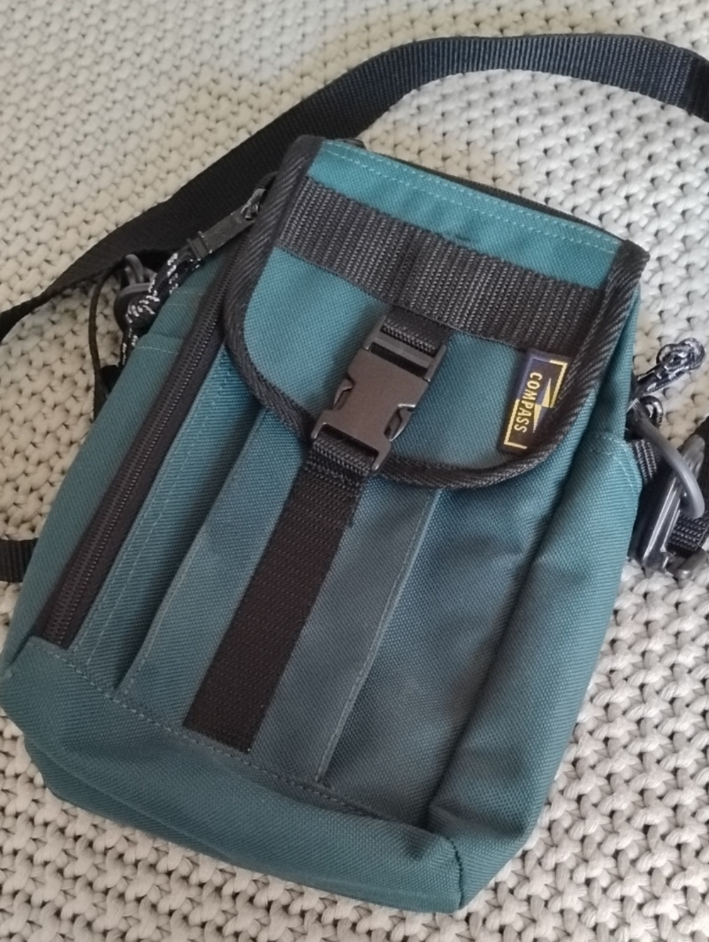 Green Canvas Unisex Crossbody Utility Bag